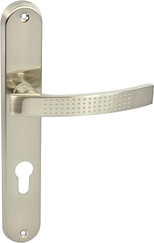 domino ALMA ECO M9 - Set di 72 maniglie per porta della stanza, porta dell'ufficio, della cantina e della porta interna, a forma di L, accessori per porta in alluminio, in nichel - Honorern