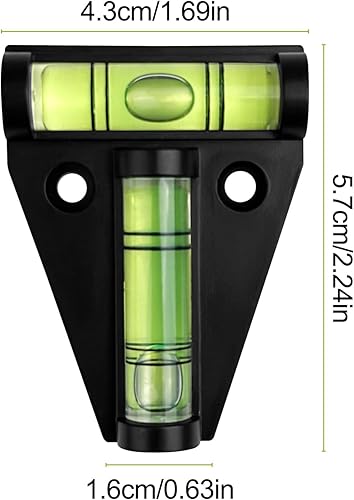 Accessori Camper(6Pcs), Livella Piccola di T, Gonna Bolla Livellatore Nera, Utili D'Aria a Due Vie, Livelle a Bolla per Roulotte, Camper, Mobili, Cornici, Terrazze, Fotocamera, Treppiede - Honorern