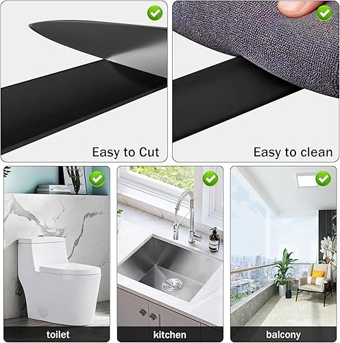 Barriera Del Pavimento Della Stanza Bagnata 1M, Barriera Della Soglia Della Doccia Del TPE, Guarnizione Del Bordo Del Lavandino Della Cucina Del Bagno (Bianco) - Honorern