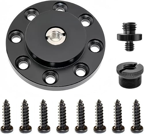 Homeet Supporto da parete per fotocamera fai da te, con flangia da scrivania per esterni, telecamera di sicurezza interna, con supporto per microfono da 3/8' a 5/8' - Honorern