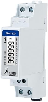 SDM120D monofase, contatore di energia elettrica, misuratore di potenza della guida DIN da 45 Amp kWh, misuratore di impulsi 1000imp/kWh. Display LCD digitale (senza retroilluminazione) - Honorern
