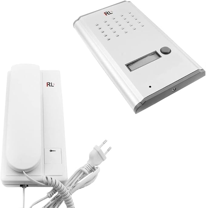 Kit Citofono Audio 2 Fili Monofamiliare Con Pulsantiera da incasso Per Esterno e Citofono da Interno per Casa Mono Con Tasto Apricancello Alimentato con Spina 220V AC (Sistema citofonico) - Honorern