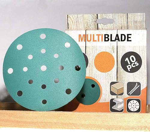 Dischi abrasivi professionali, 150 mm, 10 pezzi, grana 120, 17 fori, per legno e metallo, qualità professionale per levigatrice eccentrica - Honorern