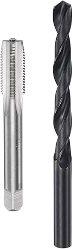 QUARKZMAN Set di Maschio e Punte per Trapano, Maschio per Filettatura 7/16-20 Unf e Punta Trapano Elicoidale 25/64' Ossido Nero Maschio a Flauto Dritto Filettatura Riparazione Utensile Kit. - Honorern