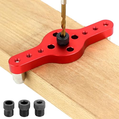 Localizzatore di fori per la lavorazione del legno Localizzatore di fori in lega di alluminio con 3 boccole per trapano 6/8/10 mm - Honorern