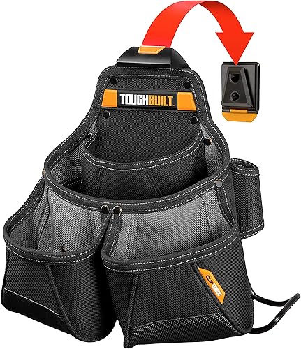ToughBuilt - Multi-Pocket Organizer Tool Pouch - Heavy Duty, Deluxe Premium Quality, Durable - Patented ClipTech ™ Hub & Work Belts - Honorern