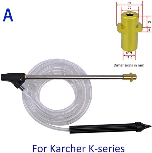 Kit di sabbiatura per idropulitrice a umido, con attacco per sabbiatrice abrasiva a umido con per lancia, adattatore per tubo sifone per lavaggio auto, pulizia, rimozione ruggine, vernice (A) - Honorern