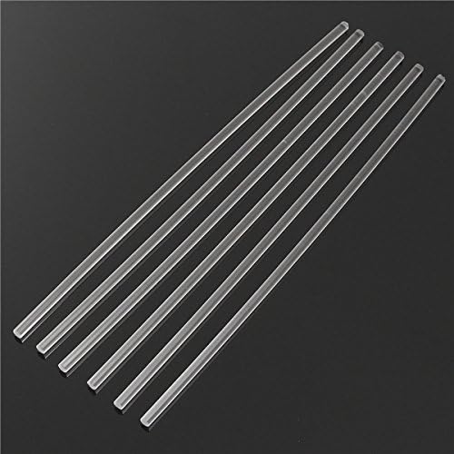GOZAR 6Pcs 300 * 6Mm Tondino Acrilico Trasparente Rod Solido - Honorern
