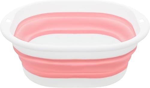 Lavabo Pieghevole, Vasca Pieghevole in Plastica Salvaspazio Lavandino con fori per Essere Appeso Vaschetta Pieghevole per Lavare per Bagno e Viaggi all'Aperto - Honorern