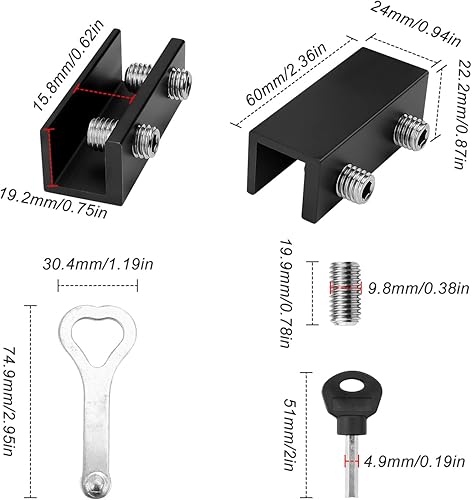 Serratura Scorrevole, KINHARD Limitatore di Finestra Scorrevole Regolabile con Serratura, Blocco Finestra Scorrevole, Serratura per Porta Scorrevole Veranda e Serratura per Finestra. - Honorern
