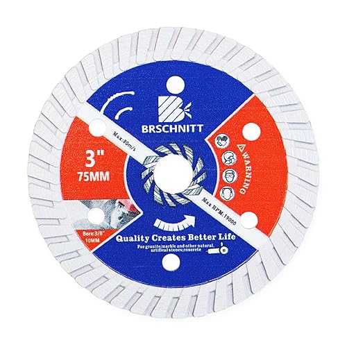 Disco Diamantato 75mm - BRSCHNITT Dischi Taglio Cemento per Calcestruzzo, Pietra, Mattoni, Granito,Cemento,piastrelle tagliare(2 pezzi). - Honorern