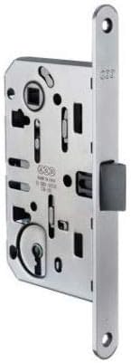 Serratura 'Mediana Evolution' con scrocco centrale - chiave tipo Patent inclusa - CROMO OPACA Frontale: 18 x 196 mm Chiusura: con chiave - Honorern