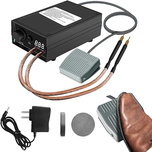 Saldatore a Punti, Saldatrice a Punti Fai Da Te,8000W Saldatore a Punti a Batteria Portatile,Corrente Regolabile, per Set di Saldatrici a Punti,per Lamiera di Nichel da 0,1 a 0,3mm - Honorern