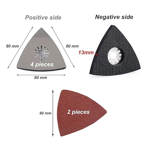 4 pezzi Piastra di Levigatura Utensile Multifunzione Utensili Piastra Di Levigatura Accessori Accessori per Utensili Oscillanti Piastra Strumenti di levigatura per Legno Metallo Dura 80 mm - Honorern