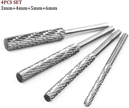 Set di 4 raspe rotanti con gambo da 3 mm, in acciaio super rapido, per intagliare il legno e la lavorazione del legno, per la lavorazione del legno e la foratura - Honorern