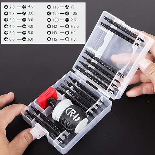 Set di cacciaviti a cricchetto, set di cacciaviti a punta scalabile, set di mini cacciaviti con un piccolo magnete (26 pezzi) - Honorern