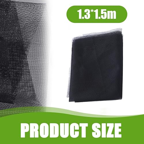 1 Pezzi Zanzariera Per Finestra Con 1 Rotoli Di Nastro Autoadesivo Zanzariera Adesiva Regolabile Protezione Anti-Insetti Zanzariera A Rete 1,5 M X 1,3 M Per Antizanzare (Nero) - Honorern