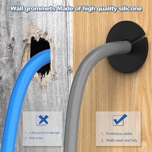 Kit di instradamento del cavo Starlink,Passacavo a parete Starlink per foro a parete da 1 pollice,Starlink alimentazione cavo attraverso boccole,Boccola a parete per cavo Ethernet - Honorern
