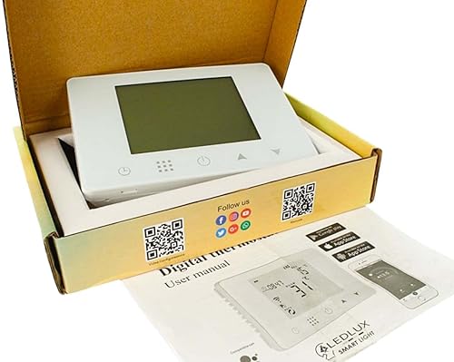 LEDLUX LL0253, Cronotermostato Intelligente Digitale Programmabile Wi-Fi Per Caldaia a Gas/Acqua, Funziona Con Alexa e Google - Honorern