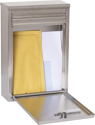 ARREGUI Zaguán E5757 Cassetta Postale Individuale in Acciaio Inossidabile, Cassetta Postale o Raccogliposta, Con 2 Feritoie, Cassetta Postale Da Esterno, Dimensione S(DIN A5), Facile da Montare, Inox - Honorern