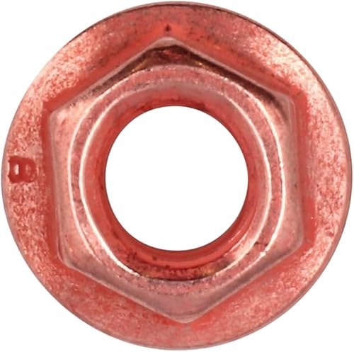 30737 Copper Flashed Nut Flanged & Self Locking M8 x 1.25 x 12mm Hex 5pc - Honorern
