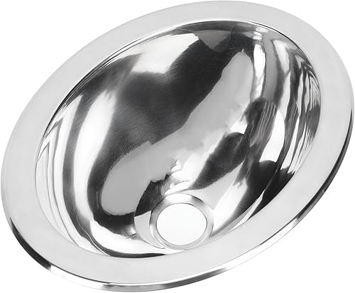 Lavello da Bar a Vasca Singola, Lavello Ovale in Acciaio Inossidabile 290x220x120 Mm Versatile per Bagno Camper Roulotte Barca - Honorern