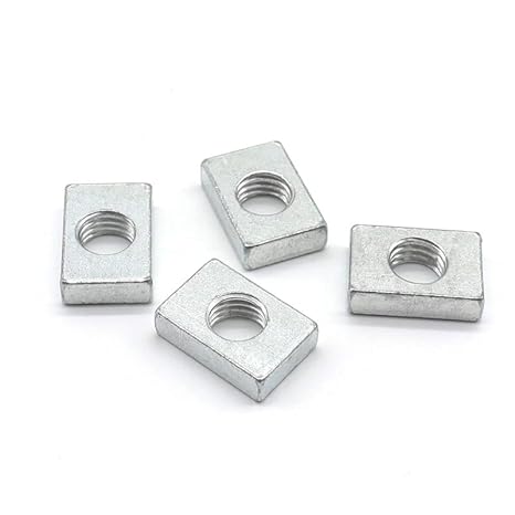 10/50 pz Dado Quadrato M3 M4 M5 M6 M8 Acciaio Al Carbonio Zincato Sottile Dadi Rettangolari Blocco Cursore per Profilo In Alluminio accessorio (Color : 50pcs_M4-12x8x2mm) - Honorern