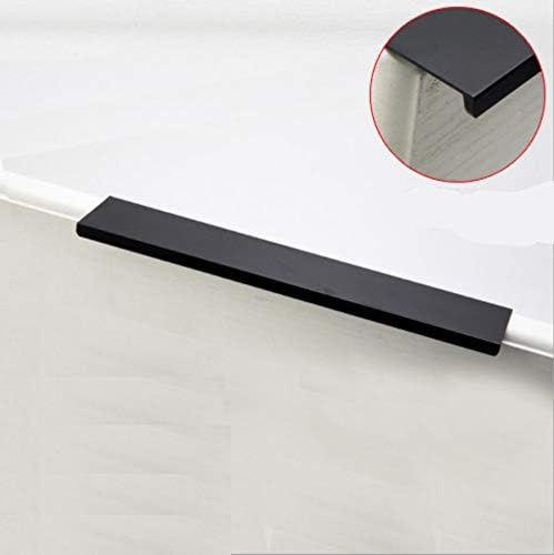 Set di 8 maniglie da cucina in lega di alluminio, colore nero opaco, maniglie nascoste, per casa, cucina, porta, cassetto, armadio, 20 cm - Honorern