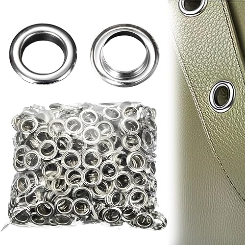 1 Set Di Occhielli Occhielli Per Utensili Da 5 Mm 100 Occhielli E Rondelle Passacavo. Occhielli In Metallo Occhielli Per Tende E Teloni Per Borse Scarpe Abbigliamento Ecc. Argento - Honorern