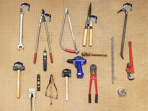 Ganci da Muro in Metallo, 10 Pezzi Ganci per Appendere gli Attrezzi, Ganci da Parete a Vite per Garage, Applica a Box Auto, Giardino, Stanza Degli Attrezzi (Silber) - Honorern