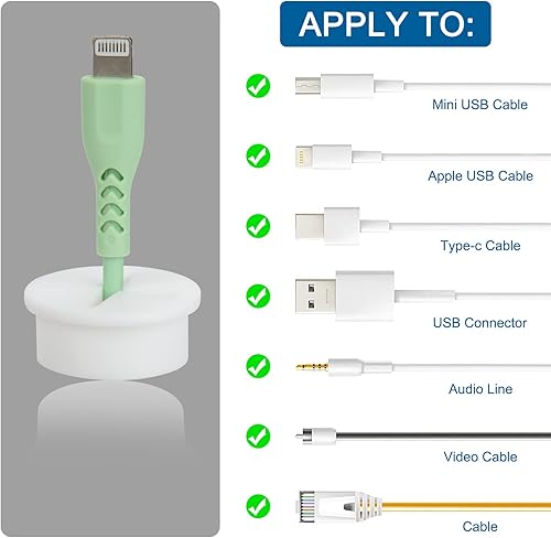 Passacavo Silicone Flessibile Passacavi Occhielli Cavi ordinati per Office Home Piano di lavoro Ø 20 mm + Ø 25 mm 20 Pezzi in Totale, Bianco - Honorern