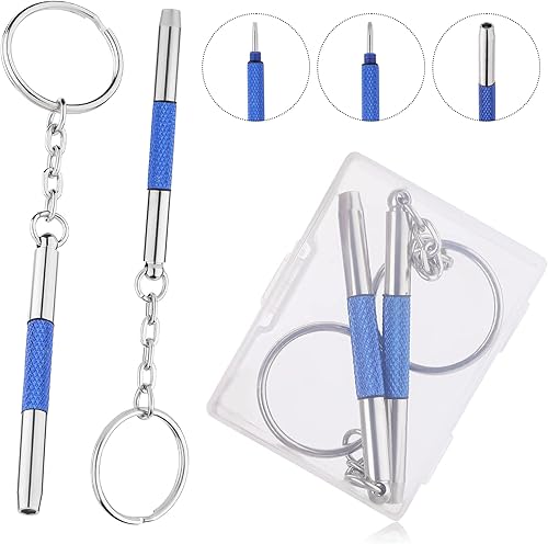 2 Pezzi 3 in 1 Cacciavite per Occhiali Kit di riparazione, Cacciavite da Tasca a Doppia Punta, Mini Multifunzione Cacciavite per Occhiali, Sole, Orologi, Gioielleria - Honorern