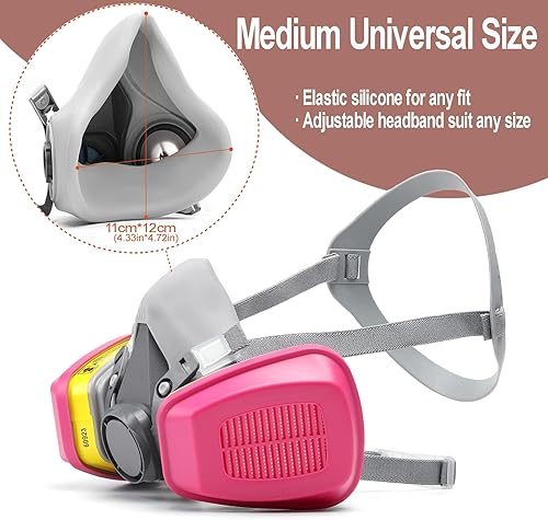 RANKSING Professionale 6200 respiratore riutilizzabile con cartucce filtro 60923 per polvere di colore e formaldeide rettifica lucidatura spruzzatura e altri lavori - Honorern