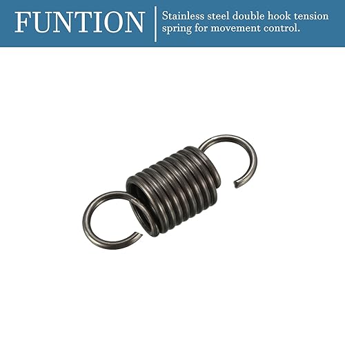 60mm Libero Lunghezza Doppio Gancio Tensione Molla x 2 Pezzi Metallo Estensione Elicoidale Molla Spirale per Industriale Macchine, [Nero] - Honorern
