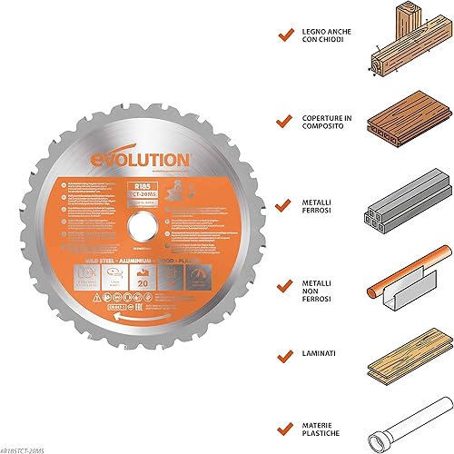 Evolution Lama da 20 denti per taglio multimateriale da 185 mm (solo troncatrici) - Honorern