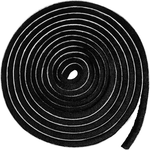 Guarnizione a Spazzola, 6M Guarnizione Finestre Porta 9mm(L) X 15mm(P), Paraspifferi Spazzola Adesivo Per Mosche e dal Vento per Finestre e Porta Scorrevole, Isolamento Acustico - Nero - Honorern