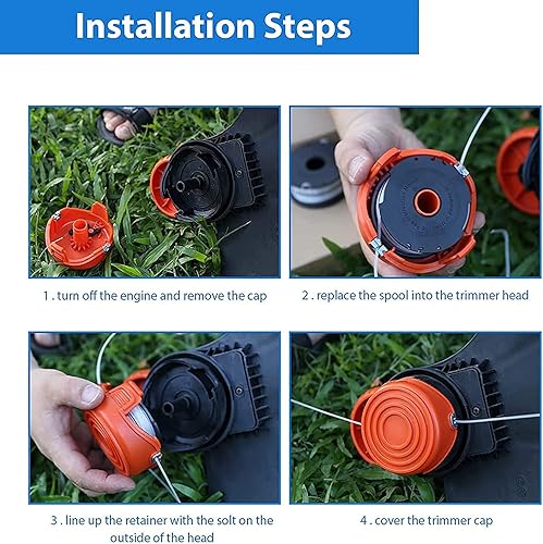 Set di 6 bobine di ricambio per decespugliatore senza fili Parkside PRTA 20-Li C3 IAN351753 - Honorern