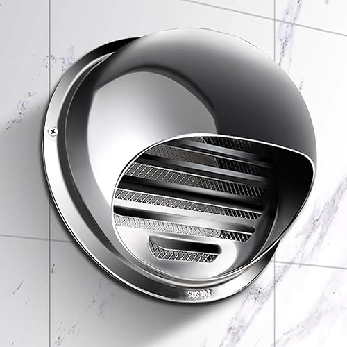 Cappello Eolico del Tubo di Scarico Della Cappa da Cucina,Cappuccio a Griglia di Ventilazione in Acciaio Inossidabile 304,Cappuccio del Camino della Parete Esterna,per Bagno (120mm/4.7in) - Honorern