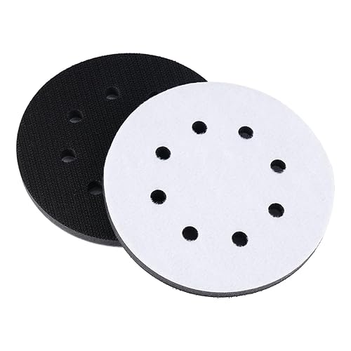 2 Pezzi 125 mm Platorello per Levigatrice,Tampone Di Interfaccia In Spugna, Spugna Di Lucidatura Da 125 Mm, Tamponi Di Interfaccia In Morbida A 8 Fori Da 5 Pollici - Honorern