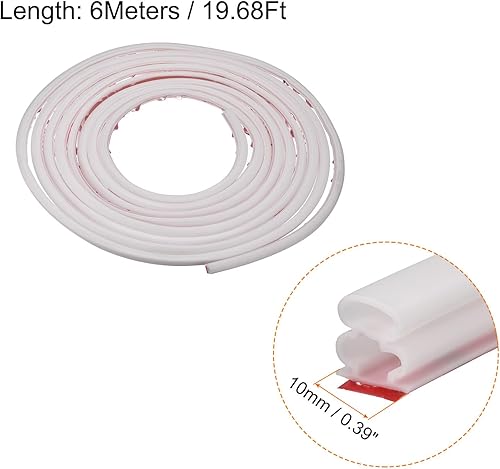 Tempo Striscia Tenuta Porta Striscia, 6 Metri x 10mm x 15mm Auto Adesivo Striscia Tenuta Gomma per 12-14mm Divario, per Finestra e Porta Insonorizzazione (Bianco) - Honorern