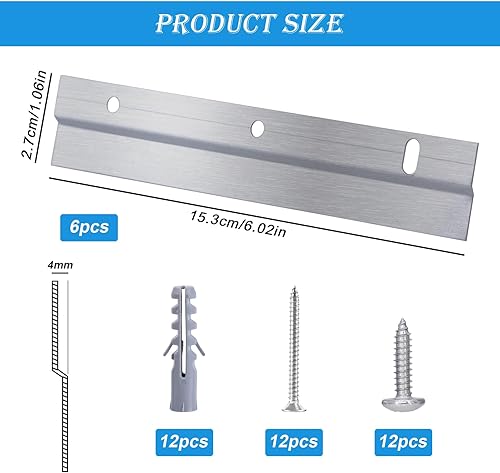 SPORWAY 3 paia di morsetti a Z da appendere: Picture Hanging Tool, gancio per foto con viti, gancio per immagini pesanti, gancio a Z per telaio pesante, testiera del letto, specchio rack (5 cm) (15 - Honorern