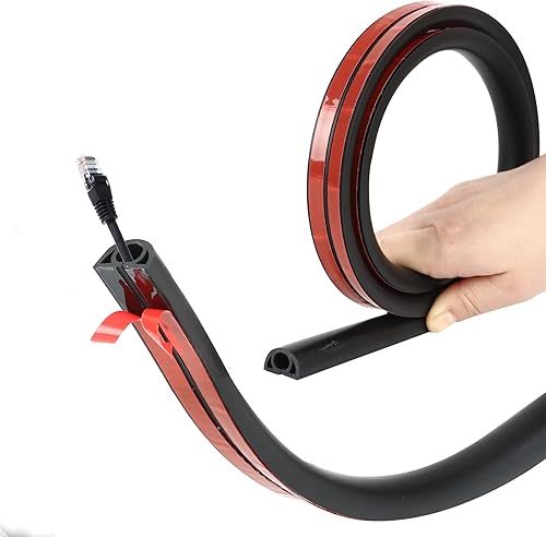 Canalina per cavi autoadesiva, in PVC, flessibile, semicircolare, per tutti i cavi di alimentazione a casa, ufficio, scuola, magazzino (D25 (25 x 13 mm), bianco, 10 m - Honorern