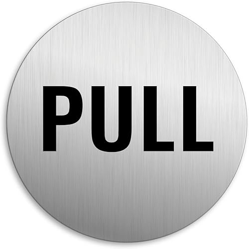 Targhetta per Porta - Pull Targa Ø 75 mm Alluminio spazzolato auto-adhesiva - Honorern