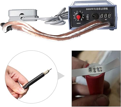 Hancaner - Saldatrice a punti fai da te, 5000 W, 6200 mAh, 0-800 A, corrente regolabile, per set di saldatrici a punti - Honorern