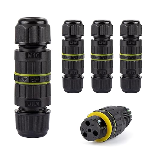 4 Pezzi Scatola di Giunzione Impermeabile IP68, Connettore Stagno Manicotto di Collegamento Scatola di Collegamento a 3 Poli per diametro del cavo di 3.5-10 mm - Honorern