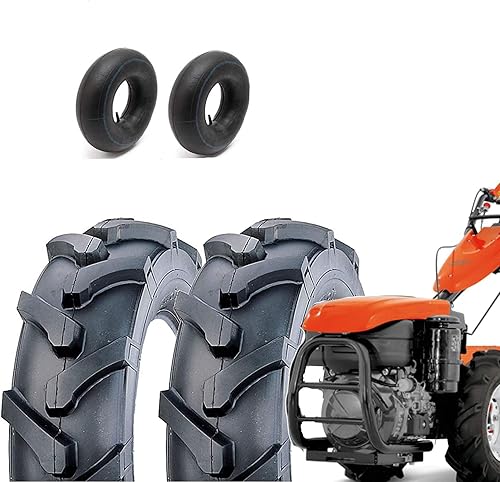 2 Pneumatici 5.00-10 Union + Camere Trattorino 6PR (TM) Copertoni compatibili con Motozappa Falciatrice Motocoltivatore - Honorern