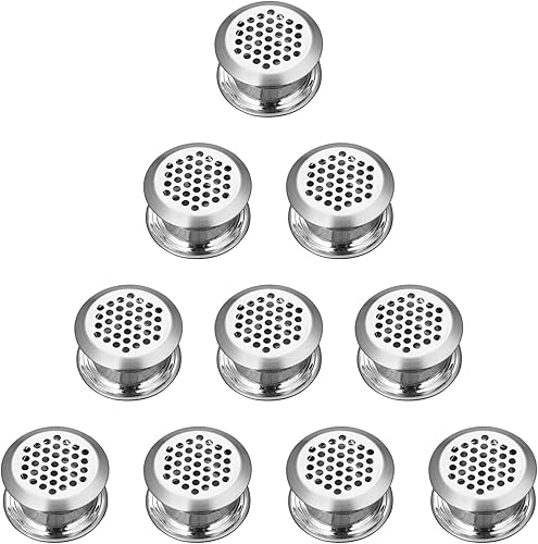 Griglia di Ventilazione Rotonda 10Pezzi Acciaio Inox Doppia Faccia Rete di Ventilazione Mantieni l'aria Fresca Nell'armadio per Cucina Armadi Guardaroba Scarpe Armadietto. - Honorern