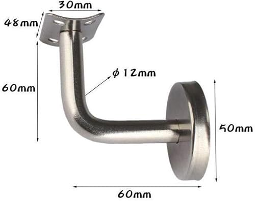 Ringhiera delle Scale Staffe for infissi corrimano Ringhiera a Muro/Supporto 304 Acciaio da Parete corrimano della balaustra in Acciaio (Size : 60x80mm) - Honorern