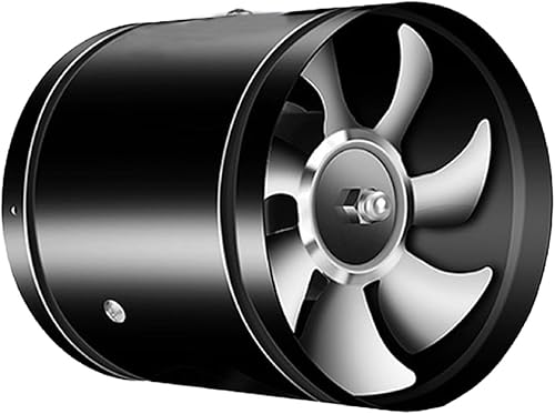 Aspiratore da 150 mm, Ventilatore per Condotto Estrattore di Fumi 600 m³/h Ventilatore per Tubi in Linea, Ventilatore Pressurizzato per Condotto di Scarico Circolare da Bagno da 6 Pollici - Nero - Honorern