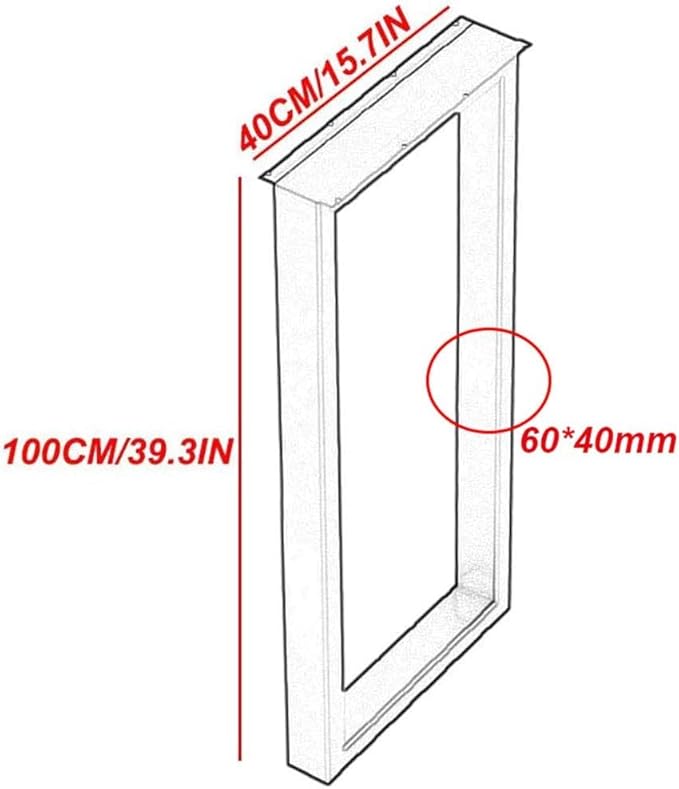 Gamba da tavolo da bar cucina, Base da tavolo moderne rettangolari alte in metallo, piedi di supporto, protezione di pavimento, altezza 39,3 pollici / 100 cm, 1 pz (30 * 100CM, Argento) - Honorern